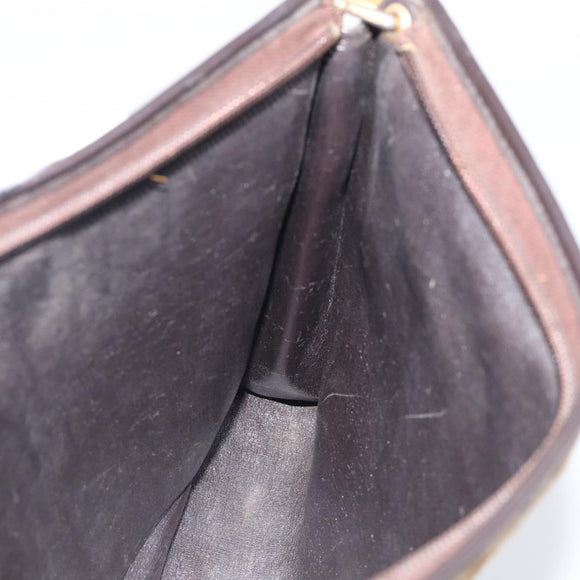 Christian Dior Trotter Canvas Shoulder Bag Beige Gold Auth 215669