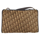 Christian Dior Trotter Canvas Shoulder Bag Beige Gold Auth 215669-3