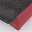 Coach Shoulder Bag Leather 2way Brown Gold Auth 215673A-13