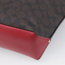 Coach Shoulder Bag Leather 2way Brown Gold Auth 215673A-14