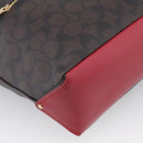 Coach Shoulder Bag Leather 2way Brown Gold Auth 215673A-15