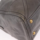 PRADA Vitter Shine Hand Bag Leather 2way Gray Gold Auth 215685V-14