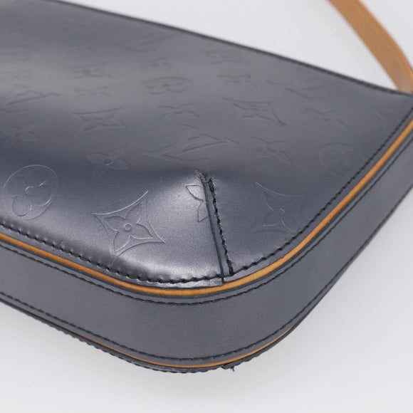 LOUIS VUITTON Monogram Mat Fowler Hand Bag Navy M55145 LV Auth 215690A