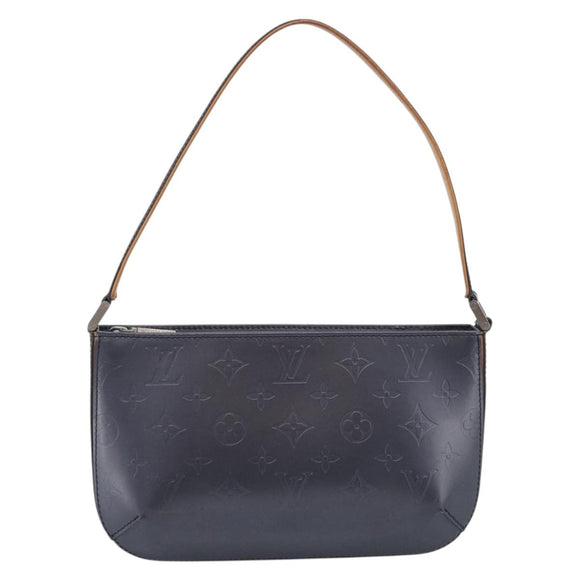 LOUIS VUITTON Monogram Mat Fowler Hand Bag Navy M55145 LV Auth 215690A
