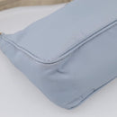 PRADA Accessory Pouch Nylon Light Blue Silver Auth 215692A-11