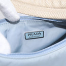 PRADA Accessory Pouch Nylon Light Blue Silver Auth 215692A-16