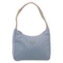 PRADA Accessory Pouch Nylon Light Blue Silver Auth 215692A-2