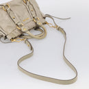Miu Miu Vitellolux Hand Bag Leather 2way Beige Gold Auth 215697M-9