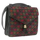 Bottega Veneta INTRECCIATO Waist Bag Leather Green Gold Auth 215702-1