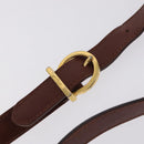 Salvatore Ferragamo Gancini Shoulder Bag Leather Brown Gold Auth 215708-10