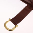 Salvatore Ferragamo Gancini Shoulder Bag Leather Brown Gold Auth 215708-16