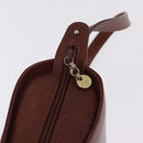 Salvatore Ferragamo Gancini Shoulder Bag Leather Brown Gold Auth 215708-17