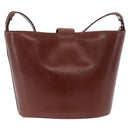 Salvatore Ferragamo Gancini Shoulder Bag Leather Brown Gold Auth 215708-3