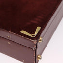 Cartier Must Line Trunk Suede Bordeaux Gold Auth 215715-11
