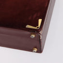Cartier Must Line Trunk Suede Bordeaux Gold Auth 215715-12