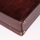 Cartier Must Line Trunk Suede Bordeaux Gold Auth 215715-13