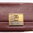 Cartier Must Line Trunk Suede Bordeaux Gold Auth 215715-15