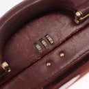 Cartier Must Line Trunk Suede Bordeaux Gold Auth 215715-17