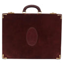 Cartier Must Line Trunk Suede Bordeaux Gold Auth 215715-2