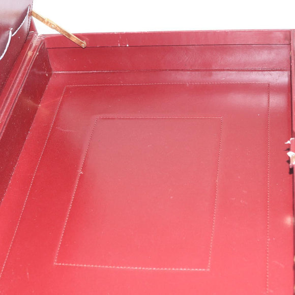 Cartier Must Line Trunk Suede Bordeaux Gold Auth 215715