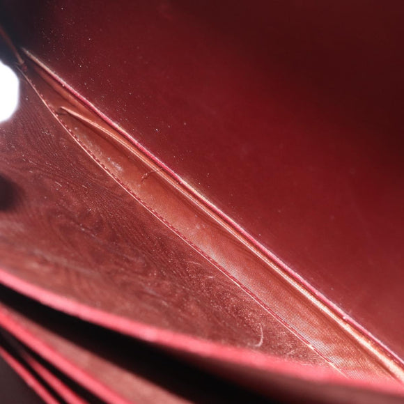 Cartier Must Line Trunk Suede Bordeaux Gold Auth 215715