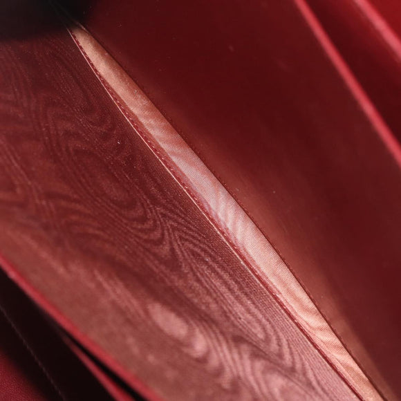 Cartier Must Line Trunk Suede Bordeaux Gold Auth 215715