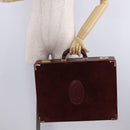 Cartier Must Line Trunk Suede Bordeaux Gold Auth 215715-26