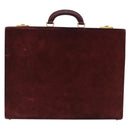 Cartier Must Line Trunk Suede Bordeaux Gold Auth 215715-3