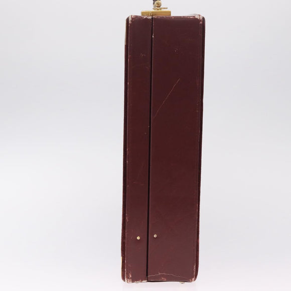 Cartier Must Line Trunk Suede Bordeaux Gold Auth 215715