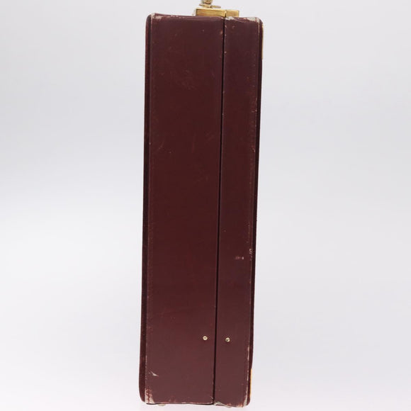 Cartier Must Line Trunk Suede Bordeaux Gold Auth 215715