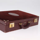 Cartier Must Line Trunk Suede Bordeaux Gold Auth 215715-6