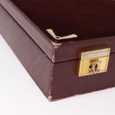 Cartier Must Line Trunk Suede Bordeaux Gold Auth 215715-7