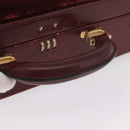 Cartier Must Line Trunk Suede Bordeaux Gold Auth 215715-8