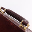 Cartier Must Line Trunk Suede Bordeaux Gold Auth 215715-9