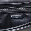 Miu Miu Matelasse Chain Shoulder Bag Leather Black Silver Auth 215716V-16