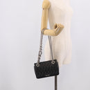 Miu Miu Matelasse Chain Shoulder Bag Leather Black Silver Auth 215716V-25