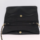 CELINE Chain Shoulder Bag Leather Black Gold Auth 215750-14