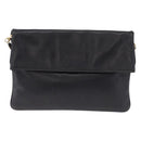 CELINE Chain Shoulder Bag Leather Black Gold Auth 215750-2