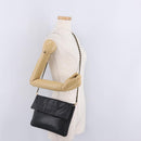 CELINE Chain Shoulder Bag Leather Black Gold Auth 215750-26