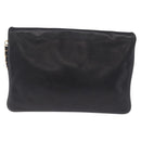 CELINE Chain Shoulder Bag Leather Black Gold Auth 215750-3
