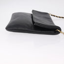 CELINE Chain Shoulder Bag Leather Black Gold Auth 215750-4