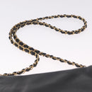 CELINE Chain Shoulder Bag Leather Black Gold Auth 215750-8