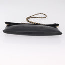 CELINE Chain Shoulder Bag Leather Black Gold Auth 215750-9
