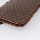 CELINE Macadam Chain Shoulder Bag PVC Brown Gold Auth 215751-11