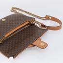 CELINE Macadam Chain Shoulder Bag PVC Brown Gold Auth 215751-12