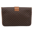 CELINE Macadam Chain Shoulder Bag PVC Brown Gold Auth 215751-3