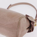 Miu Miu Vittero Shoulder Bag Leather Beige Gold Auth 215807-16