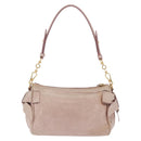 Miu Miu Vittero Shoulder Bag Leather Beige Gold Auth 215807-3