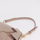 Miu Miu Vittero Shoulder Bag Leather Beige Gold Auth 215807-9