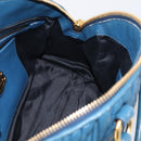Miu Miu Matelasse Hand Bag Leather Blue Gold Auth 215810A-21